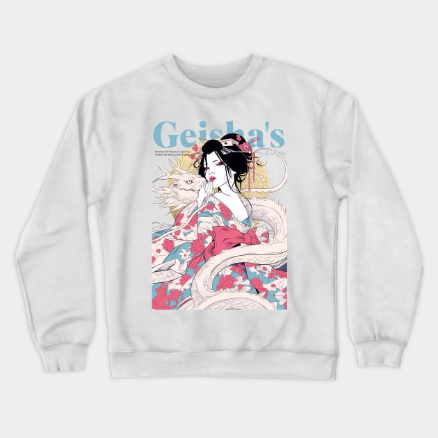 Geisha and Dragon 7008 Crewneck Sweatshirt by ToddT